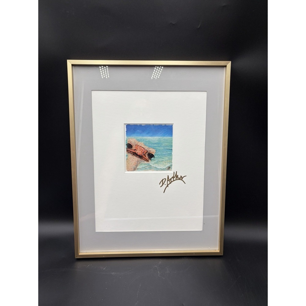 D. Arthur Wilson Rhupert The Ostrich Another Day At The Beach Framed Art Signed